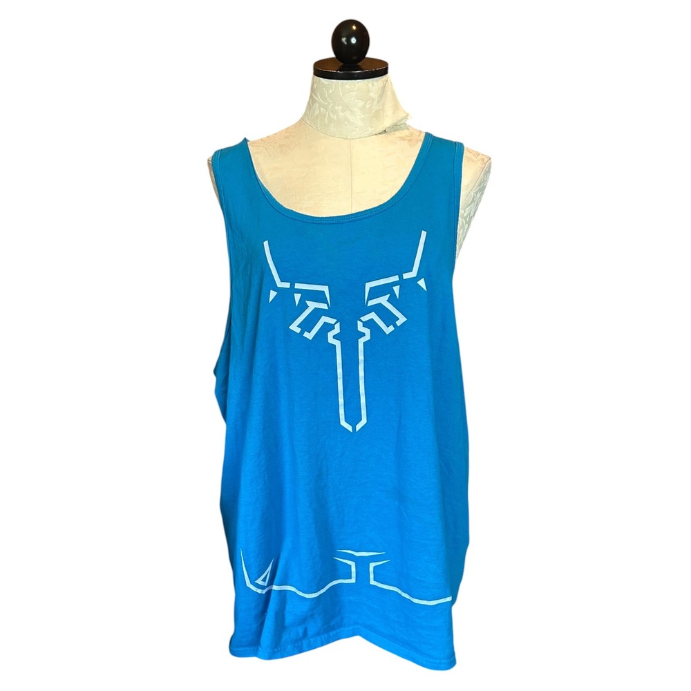 Legend of Zelda Unisex Breath of the Wild Tank Top Blue XL Vah Ruta Nintendo